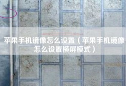 苹果手机镜像怎么设置（苹果手机镜像怎么设置横屏模式）